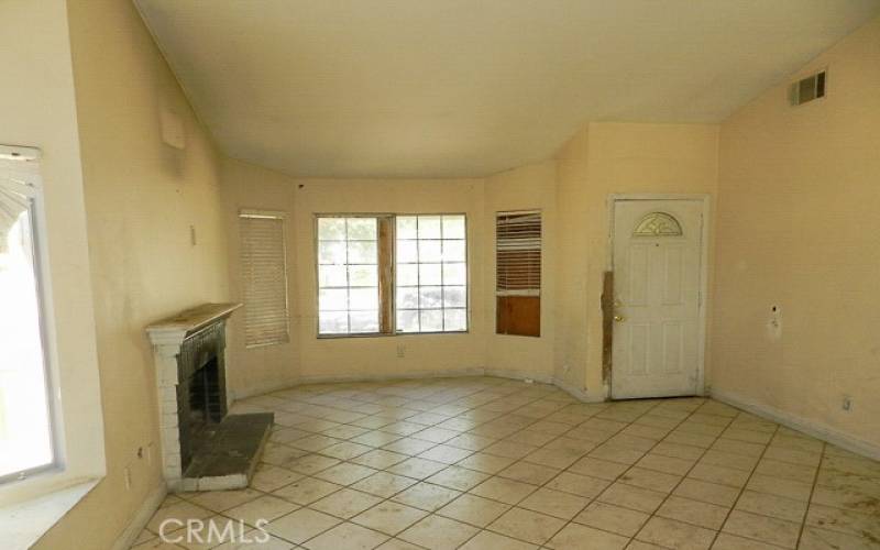 living room with fireplace