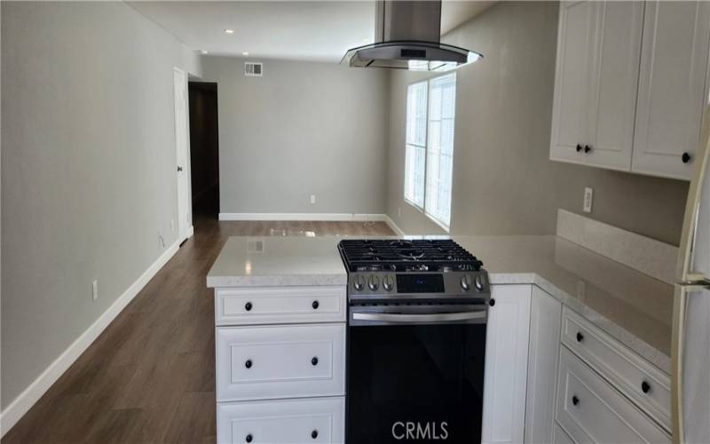 Kitchen and Living Room view