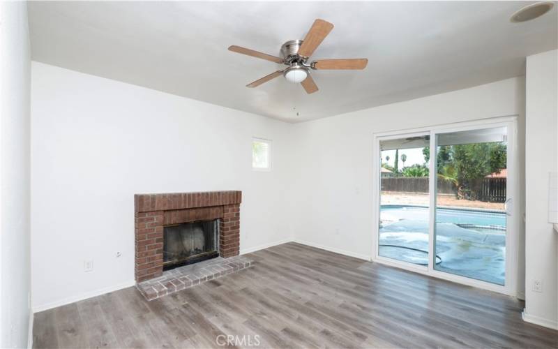 Dining area fireplace