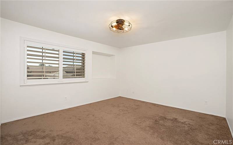 Bedroom 2 with walk-in closet, Plantation Shutters