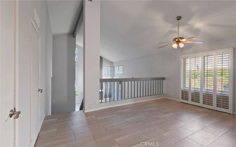 Dining overlooks family room