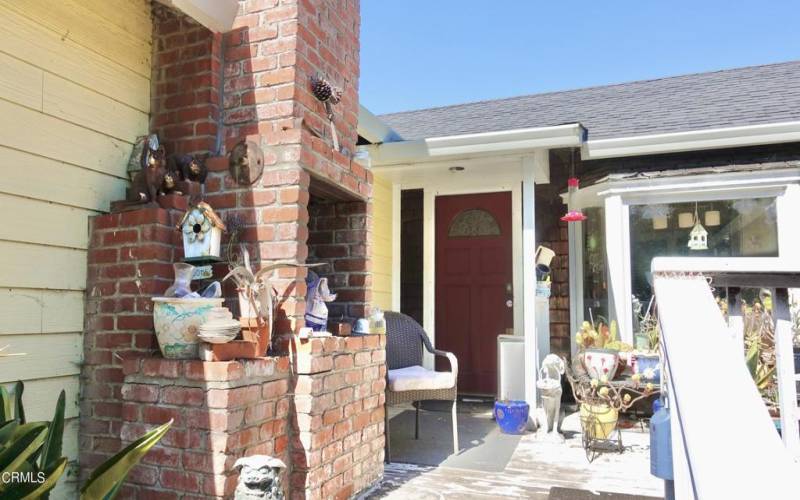 Front Porch with Outdoor Fireplace