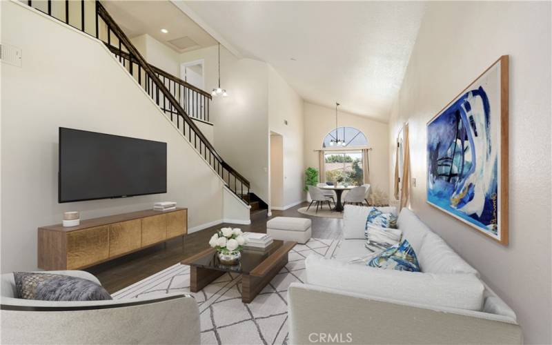 Living room w virtual staging