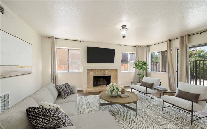 Family room w virtual staging