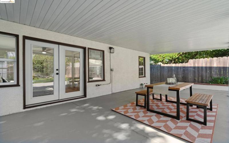 French Doors and Outdoor Covered Patio