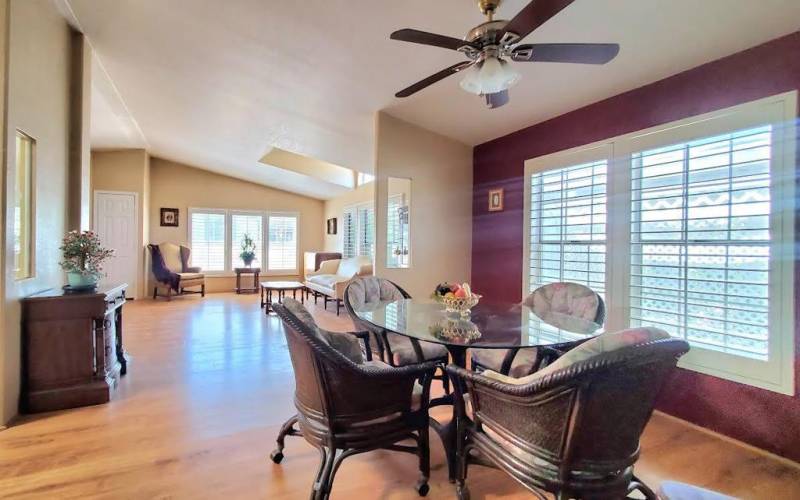 Dining area and living room