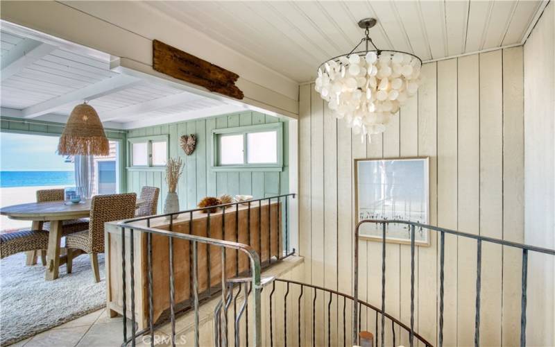 Staircase to dining area