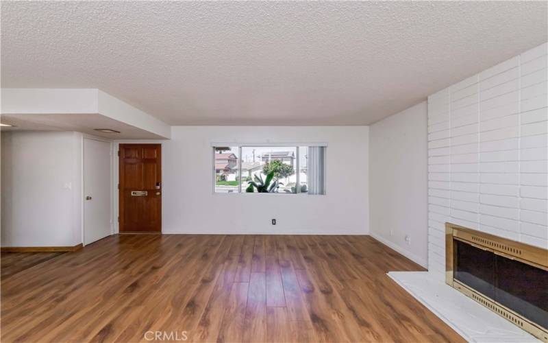 living room view to front from dining area