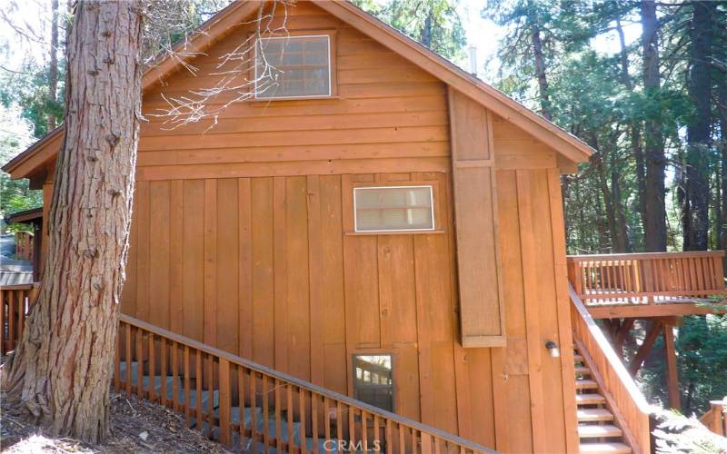 From This View Of The Right Side Of The Cabin, You Can See The Main Level Deck