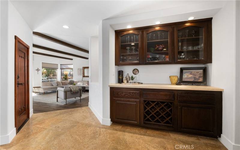 Bar area to gatherings perfectly situated between family room and living room areas!