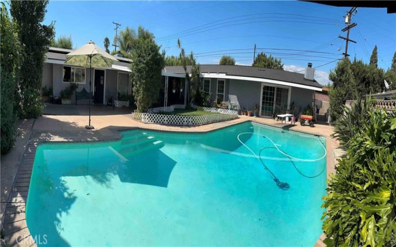 Front door and pool area