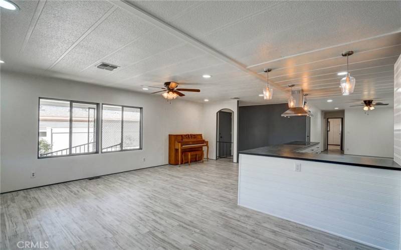 Great room opens to kitchen