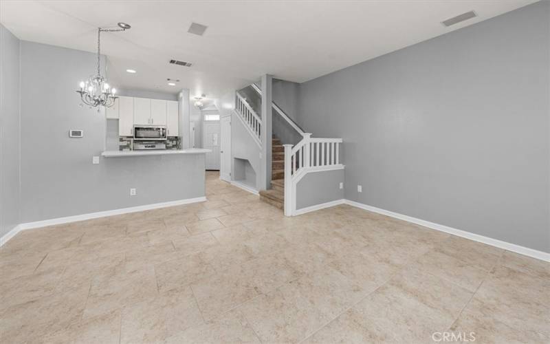 Living Room and Staircase.