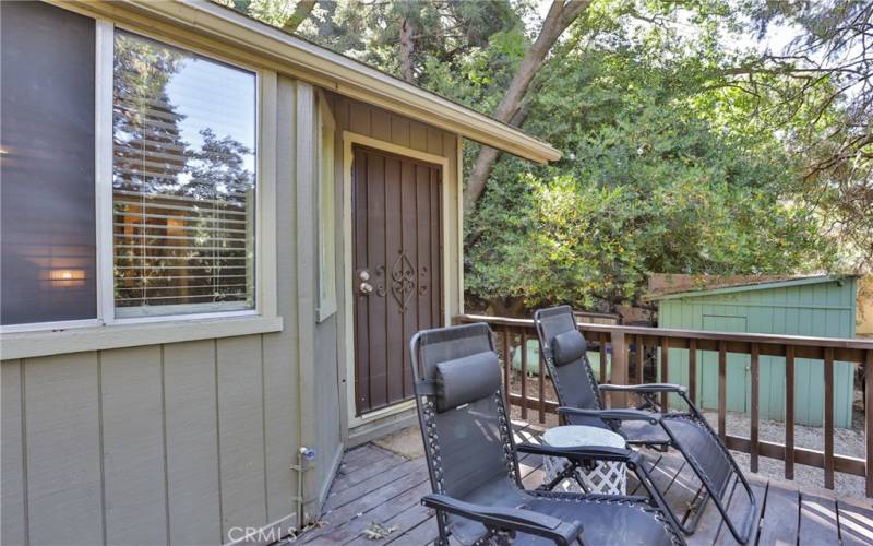 Door from primary bedroom to deck