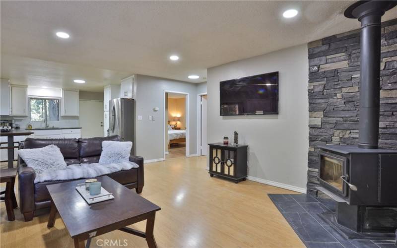 Living room and kitchen