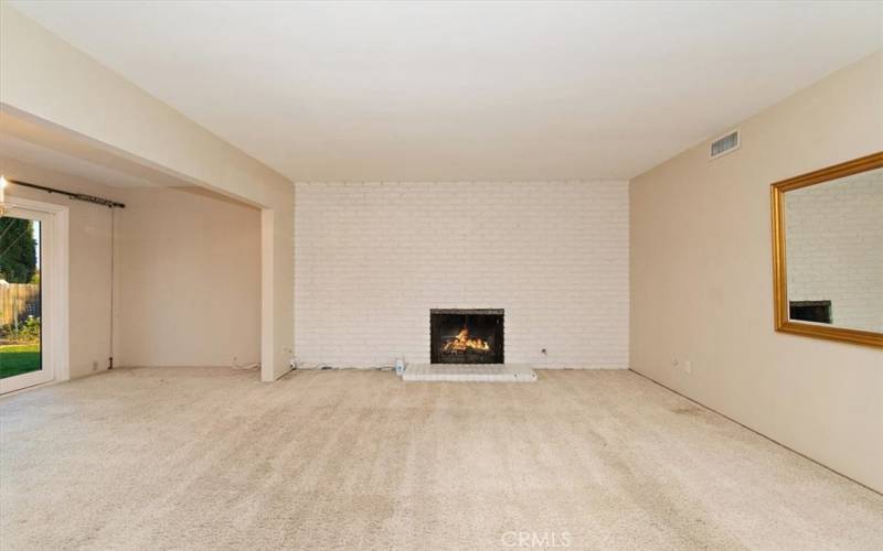 Living room with fireplace