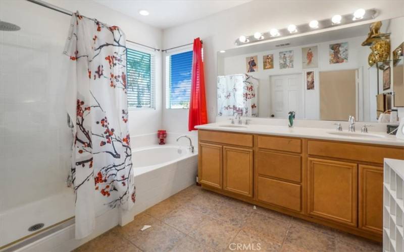 Master Bathroom with his/her sink