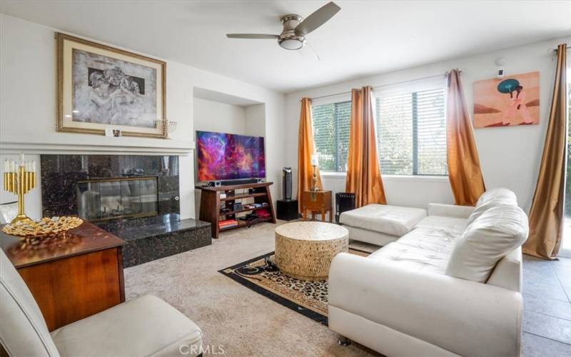 Family Room with relaxing fireplace