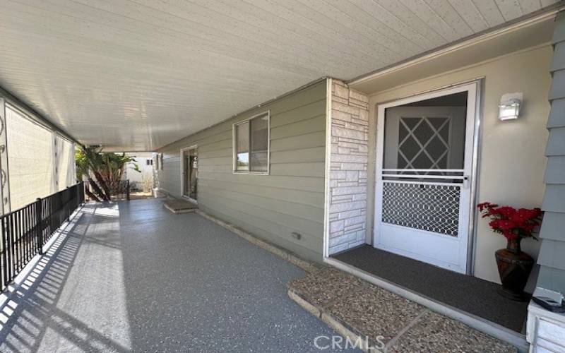 Front covered patio.