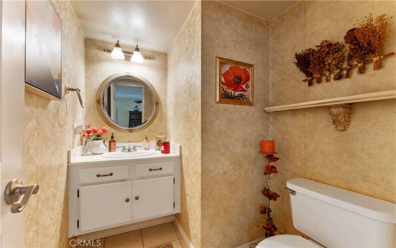 Lower level powder room.