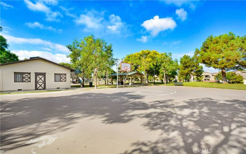 Basketball courts in Founder's Park.