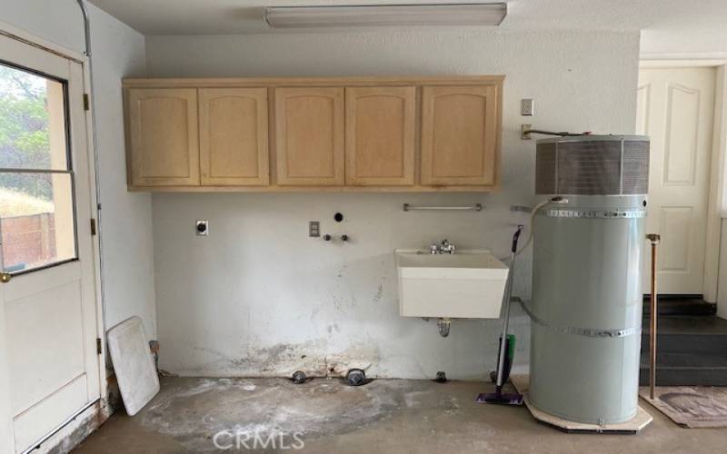 Laundry area in garage