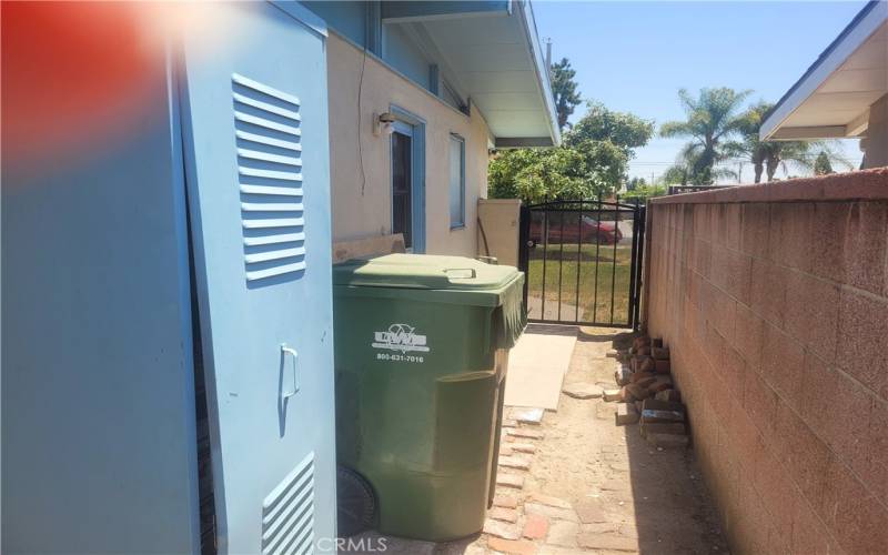 Water Heater & East Side walkway