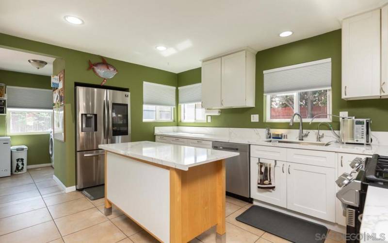 Kitchen with Island, built in cabinetry