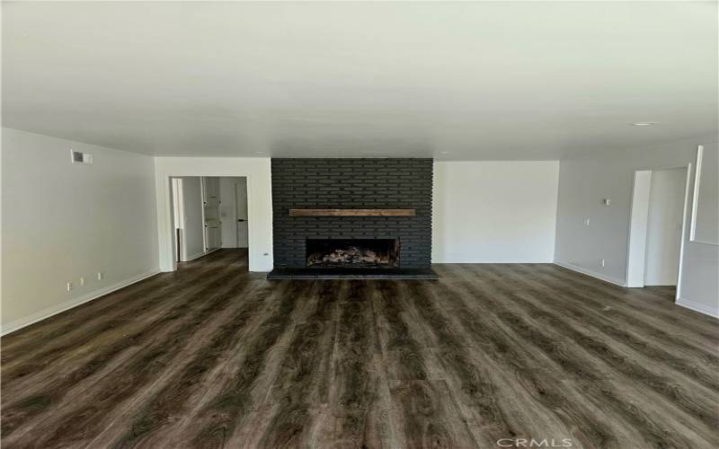 living room with gas fireplace