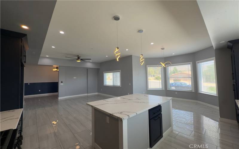 Kitchen open to living room