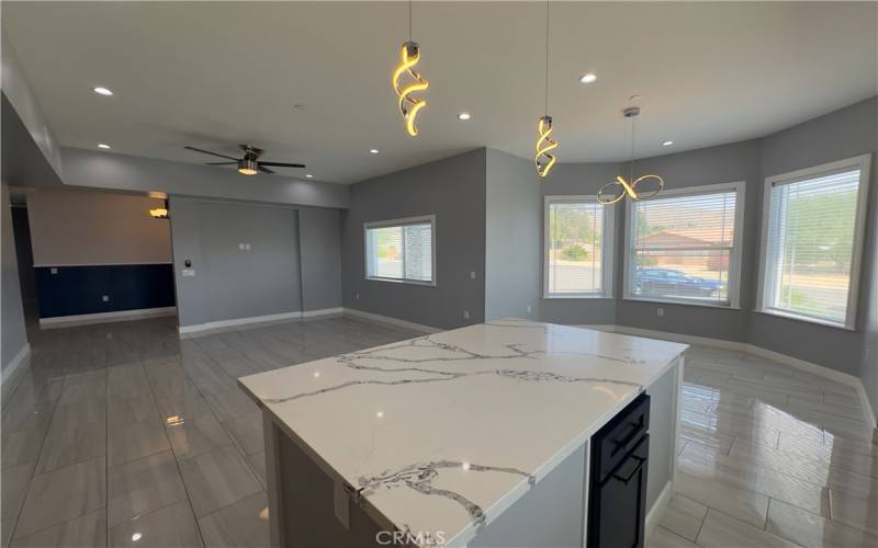 Kitchen open to living room