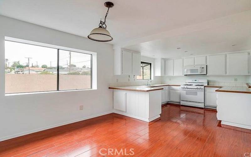 Dining area looking into kitchen