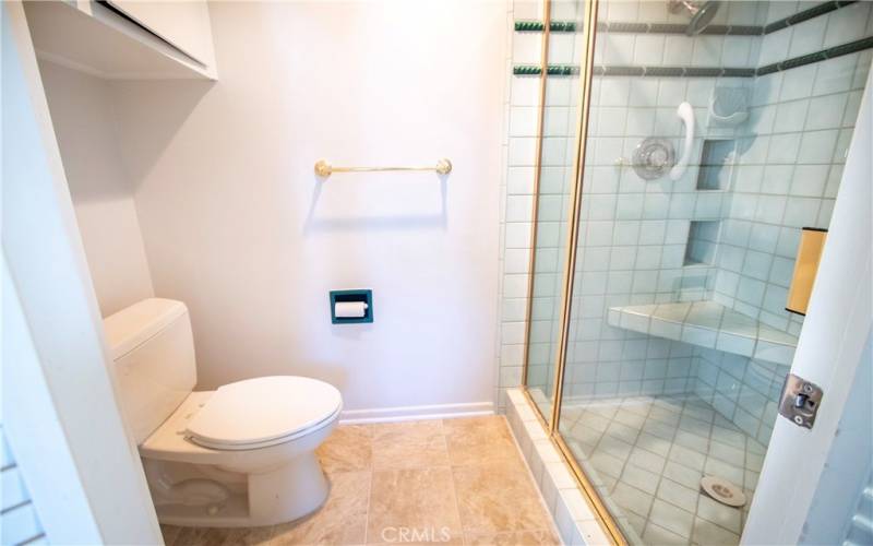 Primary bathroom with large walk in shower