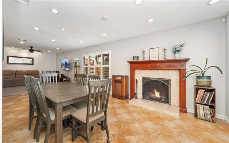 Dining room & fireplace