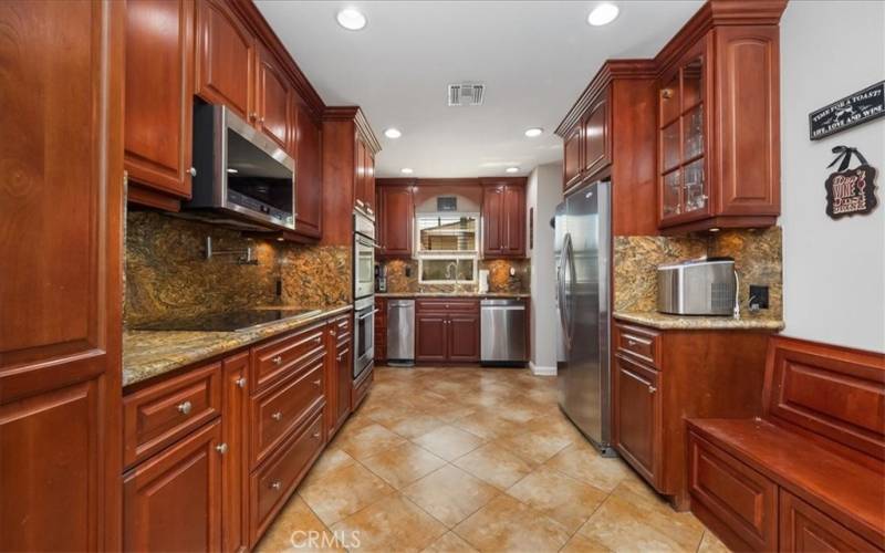 Spacious kitchen with stainless steel appliances