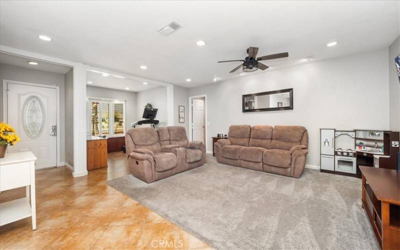 Spacious Living Room with recessed lighting