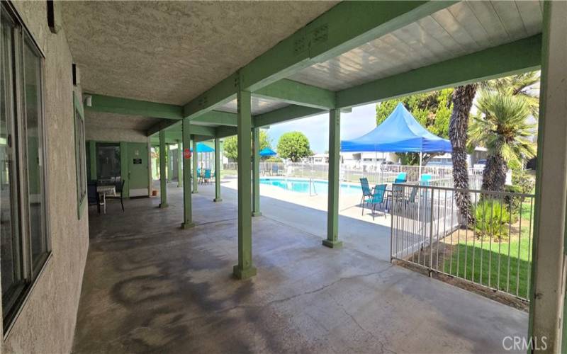 Pool area with covered patio!