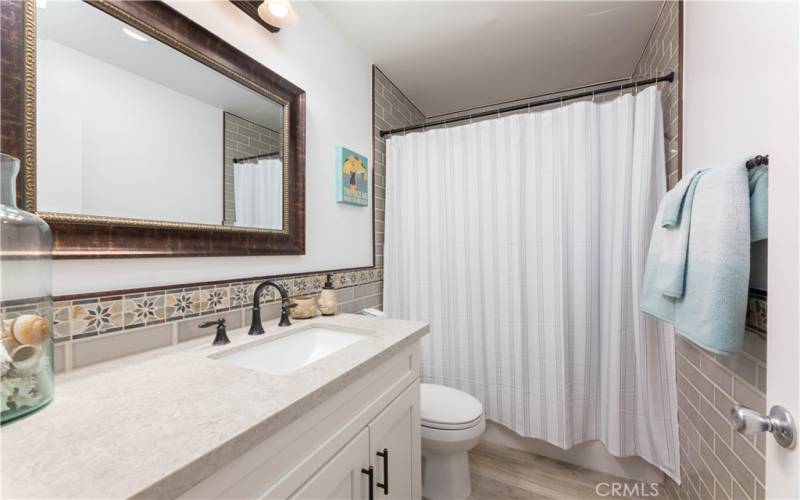 remodeled hall bathroom