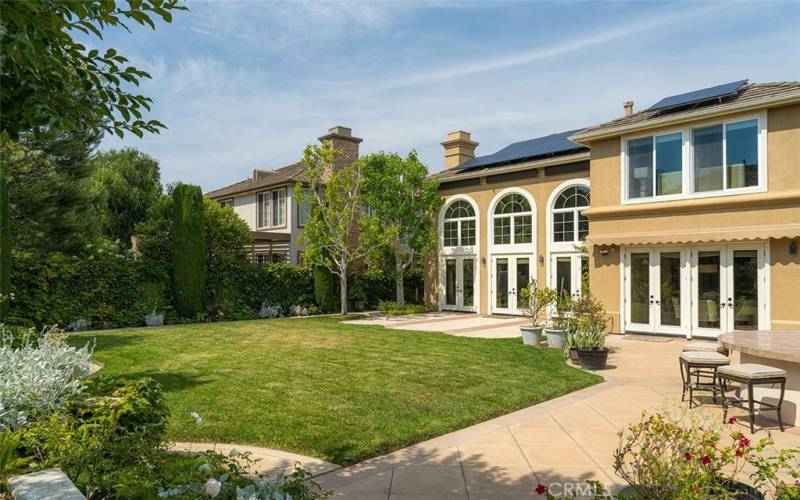 Backyard with view of back of house