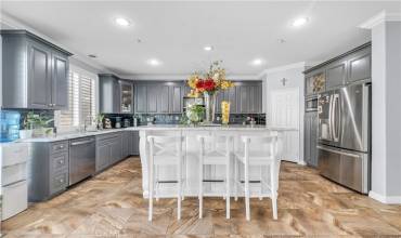 Kitchen with stainless steel appliances