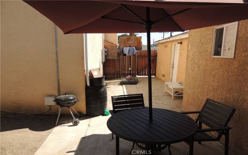 Patio Area and entrance to 2 car garage