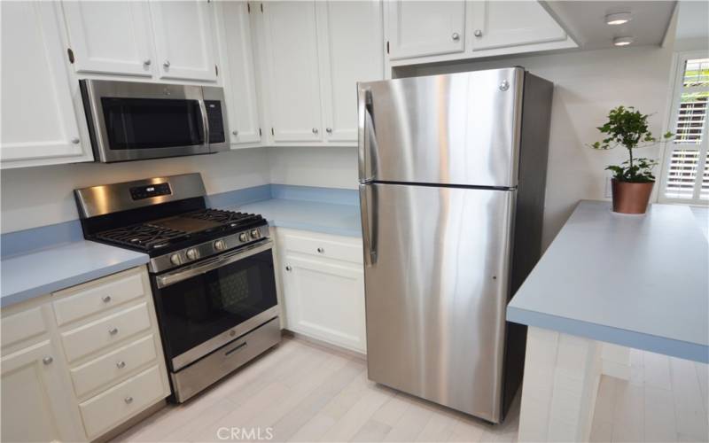 The well designed kitchen opens to the first floor's living spaces.