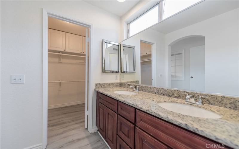 DOUBLE SINK VANITY IN MASTER BED ROOM
