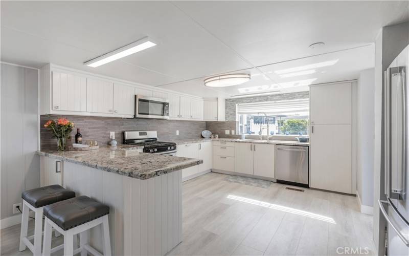 Remodeled Kitchen with seating area at Counter top