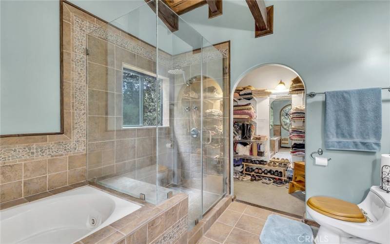 Primary bath with walk-in closet.