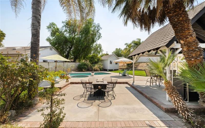 Firepit area near the pool.