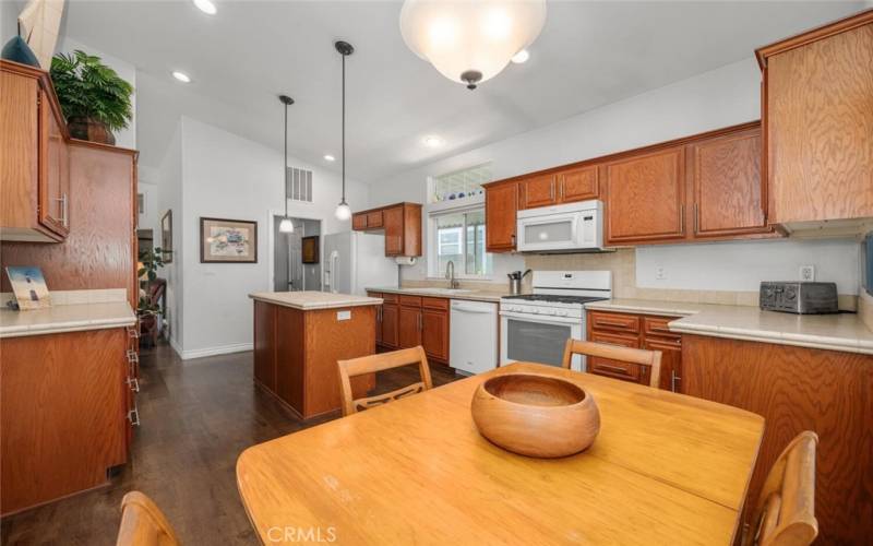 Room for breakfast nook table but there is a dedicated formal dining area separate form the kitchen.