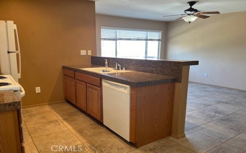 Kitchen is open to Living Room
