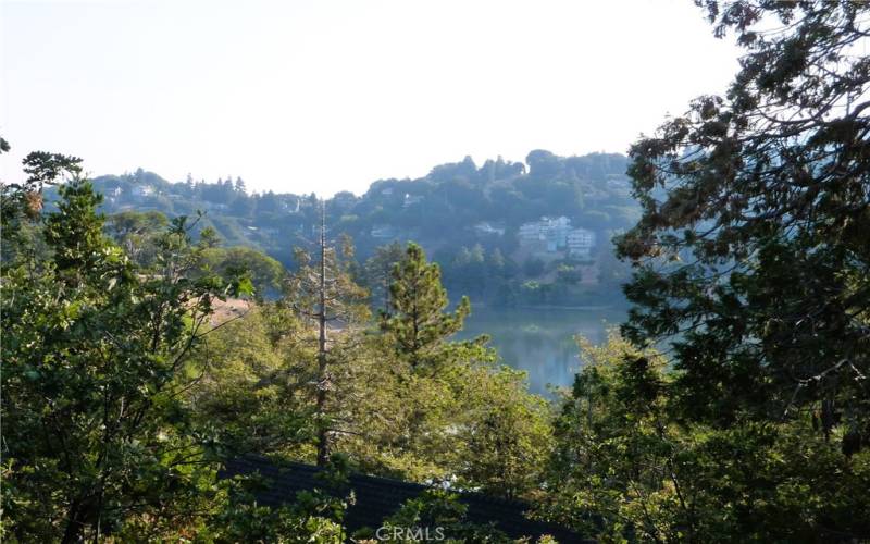 There are two different lake views that you get from the deck off the Master Bedroom. This view is towards the dam on Lake Gregory.