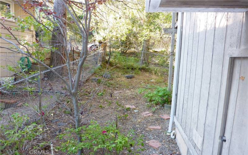 The yard is completely fenced and you can access it from numerous places in the home.